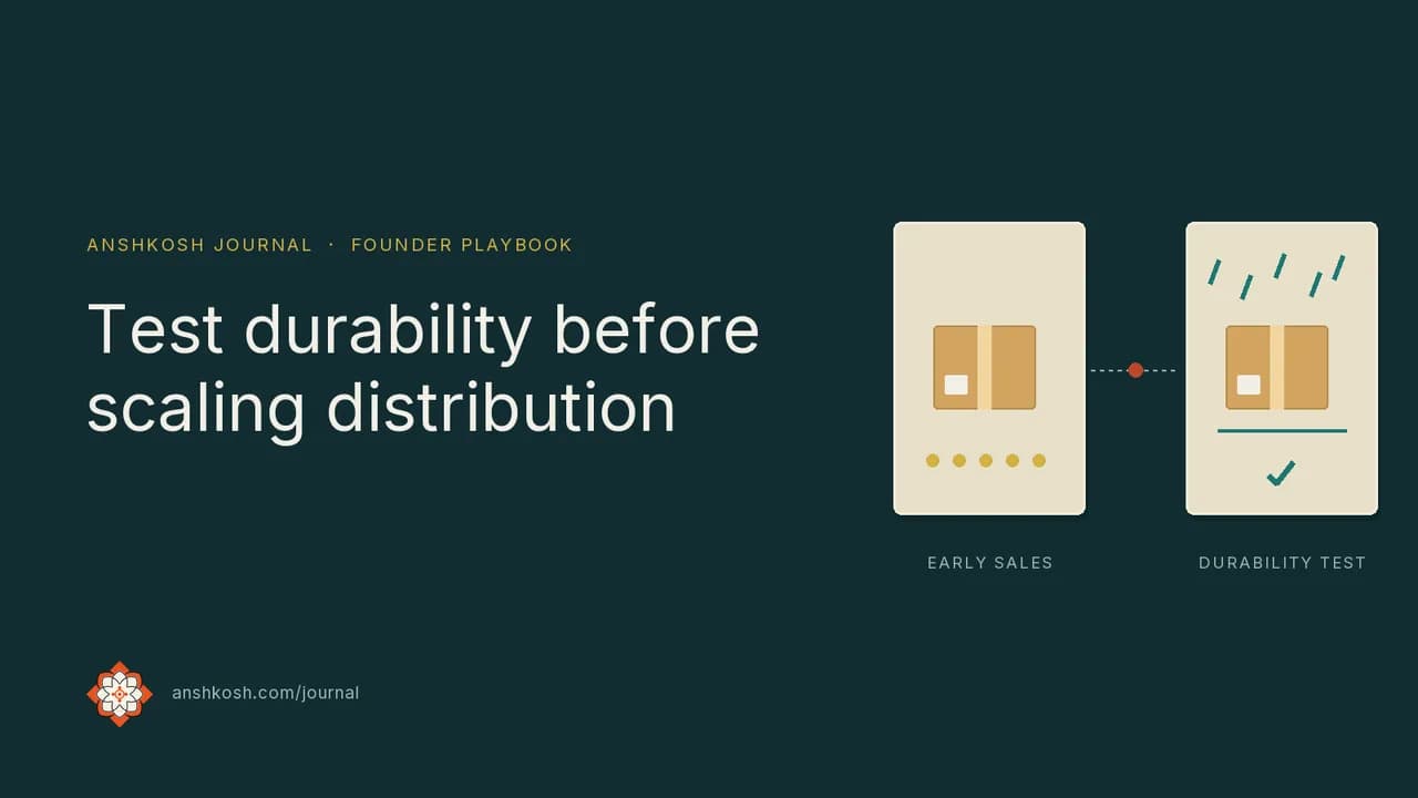 Test durability before scaling distribution