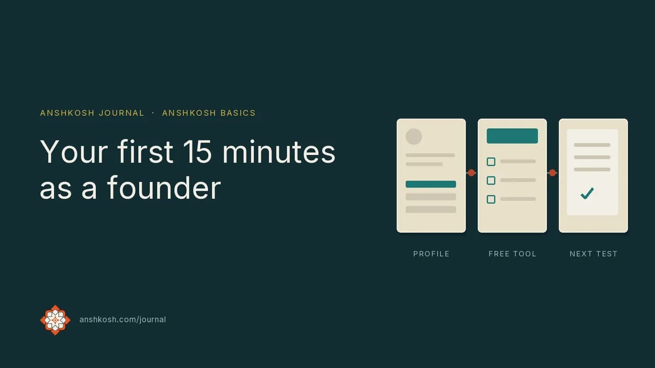 Anshkosh Basics: Your first 15 minutes as a founder